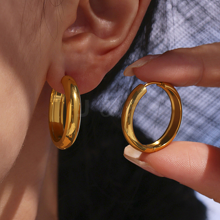 304 Stainless Steel Huggie Hoop Earrings QV2098-1-1