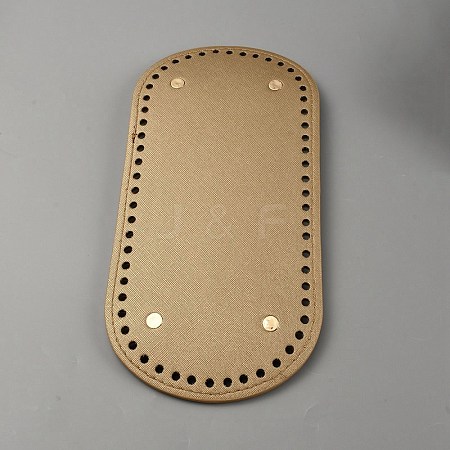 Oval PU Leather Knitting Crochet Bags Nail Bottom Shaper Pad PURS-WH0001-63A-1