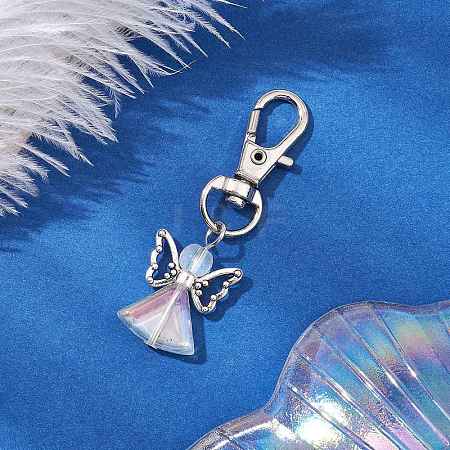 Angel Glass Pendant Decorations HJEW-JM02780-1