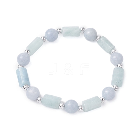 Natural Chalcedony Round Beaded Stretch Bracelets for Women BJEW-JB11137-04-1