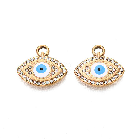 304 Stainless Steel Rhinestone Pendants STAS-N110-50A-G-1