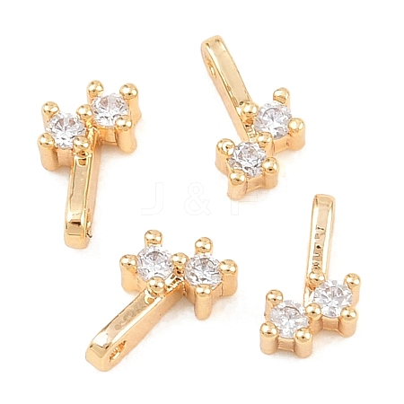 Brass Micro Pave Cubic Zirconia Charms KK-H538-19B-G-1