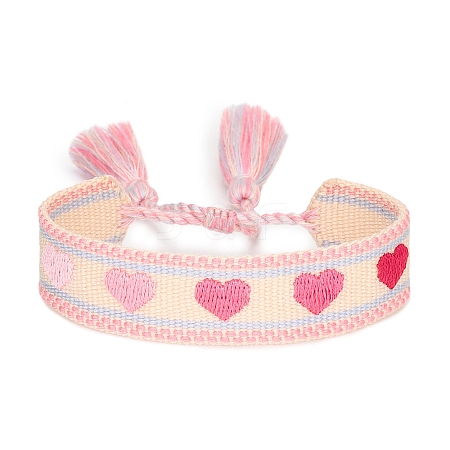 Valentine's Day Theme Polyester Cord Bracelets PW-WG22032-06-1