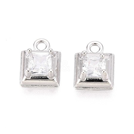 Brass Micro Pave Cubic Zirconia Pendants KK-T071-46P-1