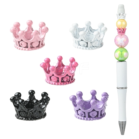 30Pcs 5 Colors Alloy Crown European Beads FIND-YW0011-91-1