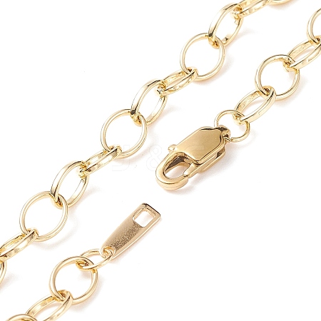 Brass Cable Chain Necklace for Men Women X-NJEW-JN03735-1