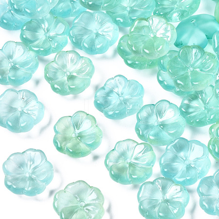 Transparent Spray Painted Glass Beads GLAA-Q089-003-E001-1-1