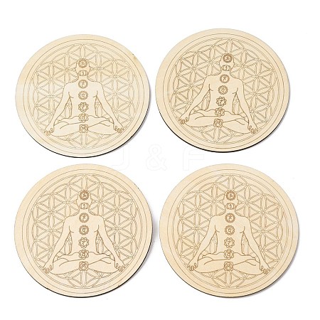 Sacred Geometric Wooden Grid DJEW-F028-01C-1
