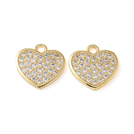 Brass Micro Pave Cubic Zirconia Charms KK-C086-07G-1