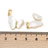 Natural White Shell Butterfly Pendants KK-U043-25G-3