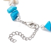 Synthetic Turquoise & ABS Plastic Imitation Pearl Beaded Bracelets for Women BJEW-JB12370-4