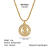 304 Stainless Steel Crystal Rhinestone Ring Pendant Necklaces WG906B2-06-1