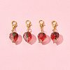 4Pcs Handmade Lampwork Strawberry Pendant Decorations HJEW-FS00041-02-6
