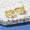 Brass Clear Cubic Zirconia Hoop Earrings EJEW-M047-08G-2