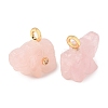 Natural Rose Quartz Carved Pendants G-H357-01G-14-2