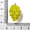 Grape Brass Acrylic Pendants OACR-R006-05G-08-3