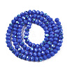 Electroplate Opaque Solid Color Glass Beads Strands EGLA-A044-P6mm-L32-2