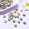 100Pcs 10 Colors Polymer Clay Rhinestone European Large Hole Beads with Silver Color Plated Brass Cores FIND-YW0004-88-4