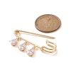 Clear Cubic Zirconia Teardrop Charms Safety Pin Brooch JEWB-BR00084-4