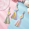 3Pcs Flower Handmade Macrame Cotton Threads Pendant Decoration HJEW-JM02762-1