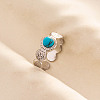 Round Synthetic Turquoise Finger Rings SA1153-2-1