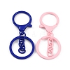 Spray Painted Alloy Keychain Lobster Clasps PALLOY-K004-03-2