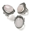 Natural Rose Quartz Adjustable Rings RJEW-I108-01AS-13-4