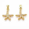 Brass Micro Pave Cubic Zirconia Pendants KK-N257-09G-1