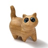 Wood Cat Shape Figurines DJEW-D011-01B-1