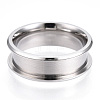 201 Stainless Steel Grooved Finger Ring for Women STAS-WH0039-09A-P-1