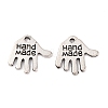 Tibetan Style Alloy Hand Carved Word Hand Made Charms TIBEP-O009-31-1