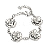Stainless Steel Flower Link Chain Bracelets for Women LS-BJEW-A033-03P-1