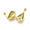 Brass with Cubic Zirconia Stud Earrings EJEW-G381-01G-2