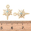 Brass Micro Pave Light Sky Blue Cubic Zirconia Pendants CU-K002-27A-G-2