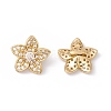 Rack Plating Brass Pave Clear Cubic Zirconia Connector Charms ZIRC-C040-17G-1