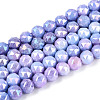 Anti-Tarnish Electroplate Glass Beads Strands X-GLAA-N010-8mm-11-1