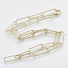 Brass Round Oval Paperclip Chain Necklace Making MAK-S072-06A-LG-2