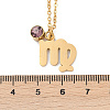 304 Stainless Steel Glass Drill Birth Stone Constellation Pendant Necklaces LS-STAS-D305-08G-F-2