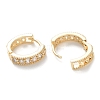 Brass Micro Pave Clear Cubic Zirconia Hoop Earrings EJEW-C121-07G-2