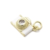 Brass Micro Pave Cubic Zirconia Pendants KK-Q098-36G-B01-2