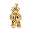 Rack Plating Brass Micro Pave Cubic Zirconia Pendants KK-E072-29G-3