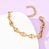 304 Stainless Steel Rhombus Link Chain Bracelets for Women BJEW-F536-09G-5