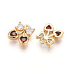 Brass Micro Pave Cubic Zirconia Charms KK-N261-94D-G-2