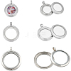 3Pcs 3 Styles Stainless Steel Glass Photo Living Memory Floating Locket Pendants STAS-UN0061-54-1