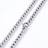 304 Stainless Steel Box Chain Necklaces NJEW-F227-09P-05-2