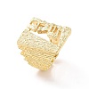 Rectangle with Word Mco Brass Open Cuff Ring RJEW-G270-06G-1