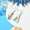 Trapezoid Natural Black Lip Shell Dangle Earrings EJEW-JE06312-1