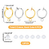 DICOSMETIC 12Pcs 2 Color 316 Surgical Stainless Steel Clip-on Hoop Earrings STAS-DC0002-53-5