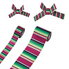 2Rolls 2 Styles Stripe Pattern Printed Polyester Grosgrain Ribbon OCOR-TA0001-37M-9