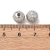 Round Brass Micro Pave Cubic Zirconia Beads X-ZIRC-N016-01P-8mm-2